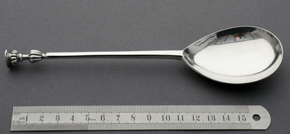 Baluster Seal Top Antique Silver Spoon - Crichton, Christening Spoon